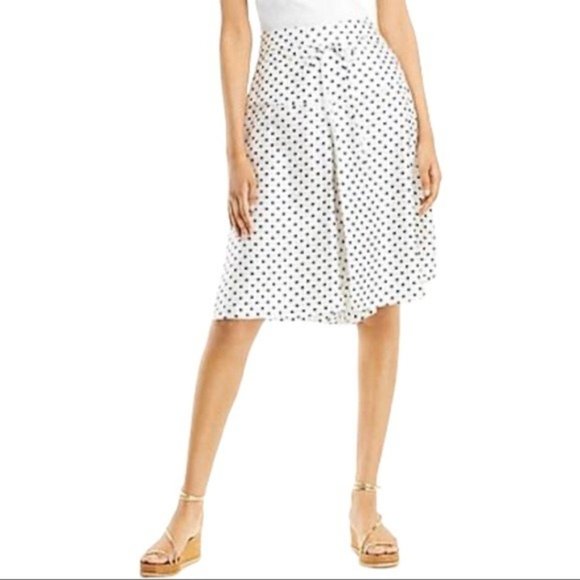 LANVIN Silk Polka Dot Skirt / Culottes Ecru / Blue - Size 42 FR/10 US - Picture 1 of 11